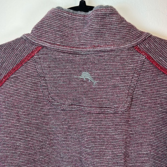 Tommy Bahama Mens Alpine View Reversible 1/4 Zip Pullover Sweater Gray Collar XL - Picture 13 of 16